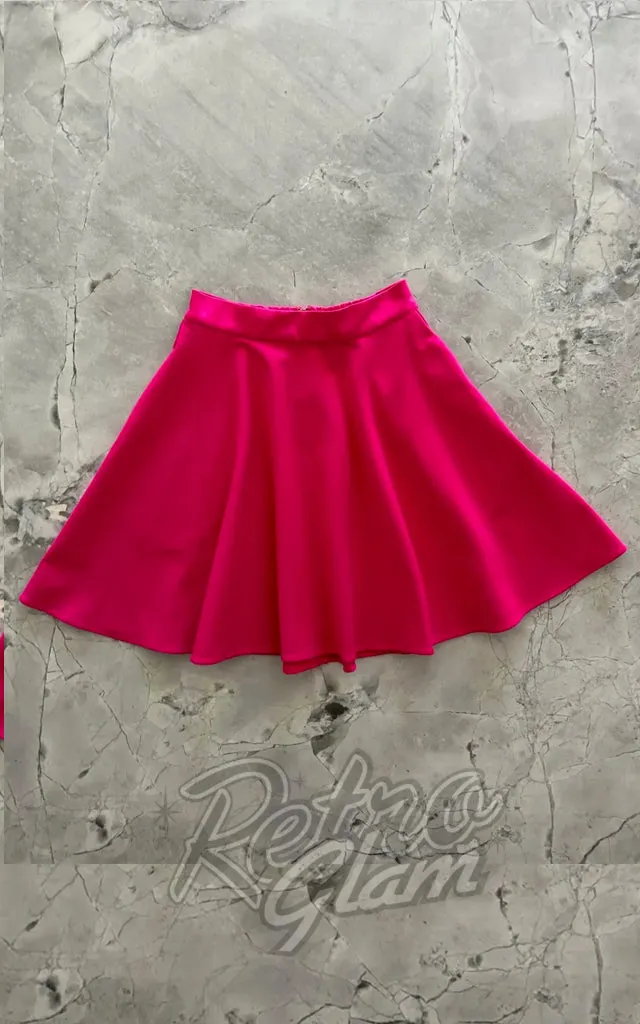 Retrolicious Harper Skater Skirt in Pink - L left only