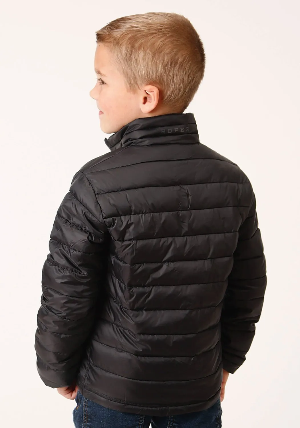 Roper Boys Crushable Polyfill Black 100% Nylon Softshell Jacket