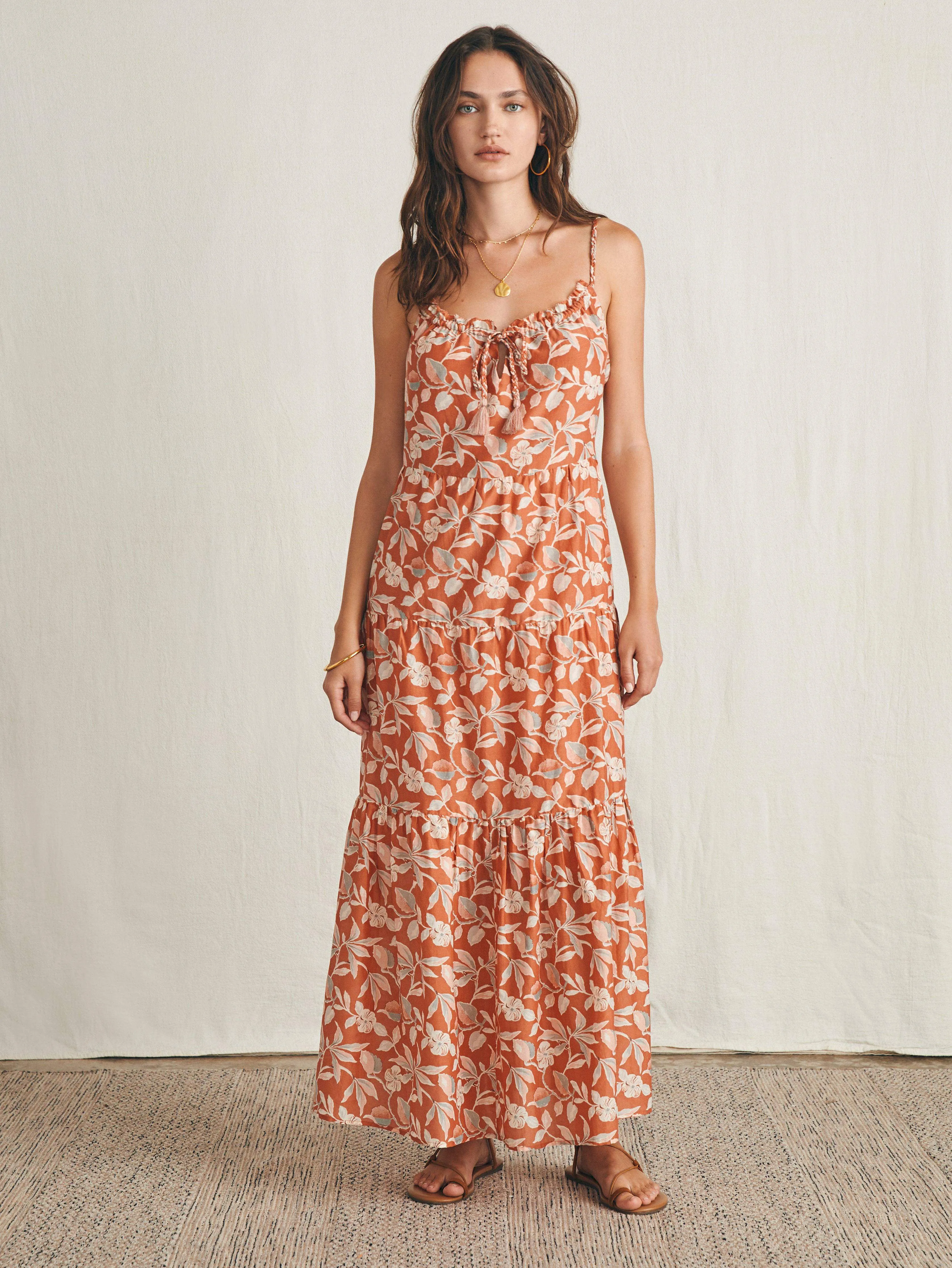 Silk Blend Sun Chaser Maxi Dress - Ginger Floral