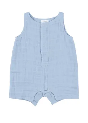 Solid Muslin Romper - Dusty Blue