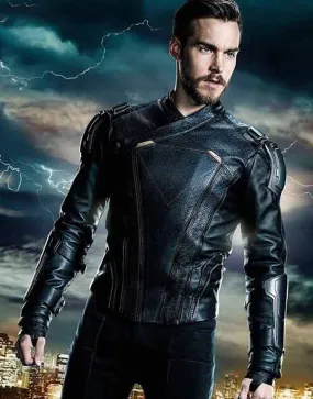 Supergirl S03 Chris Wood Leather Jacket | Mon-El Black Leather Jacket