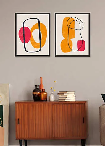 The Art Group Jay Stanley Set of 2 Abstract Minimal Series 1 & 4 Framed Print | Kaleidoscope