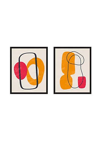 The Art Group Jay Stanley Set of 2 Abstract Minimal Series 1 & 4 Framed Print | Kaleidoscope