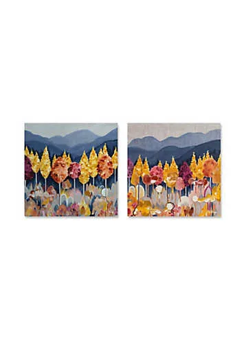 The Art Group Susan Nethercote Set of 2 Abstract Mountainscape Canvas | Kaleidoscope