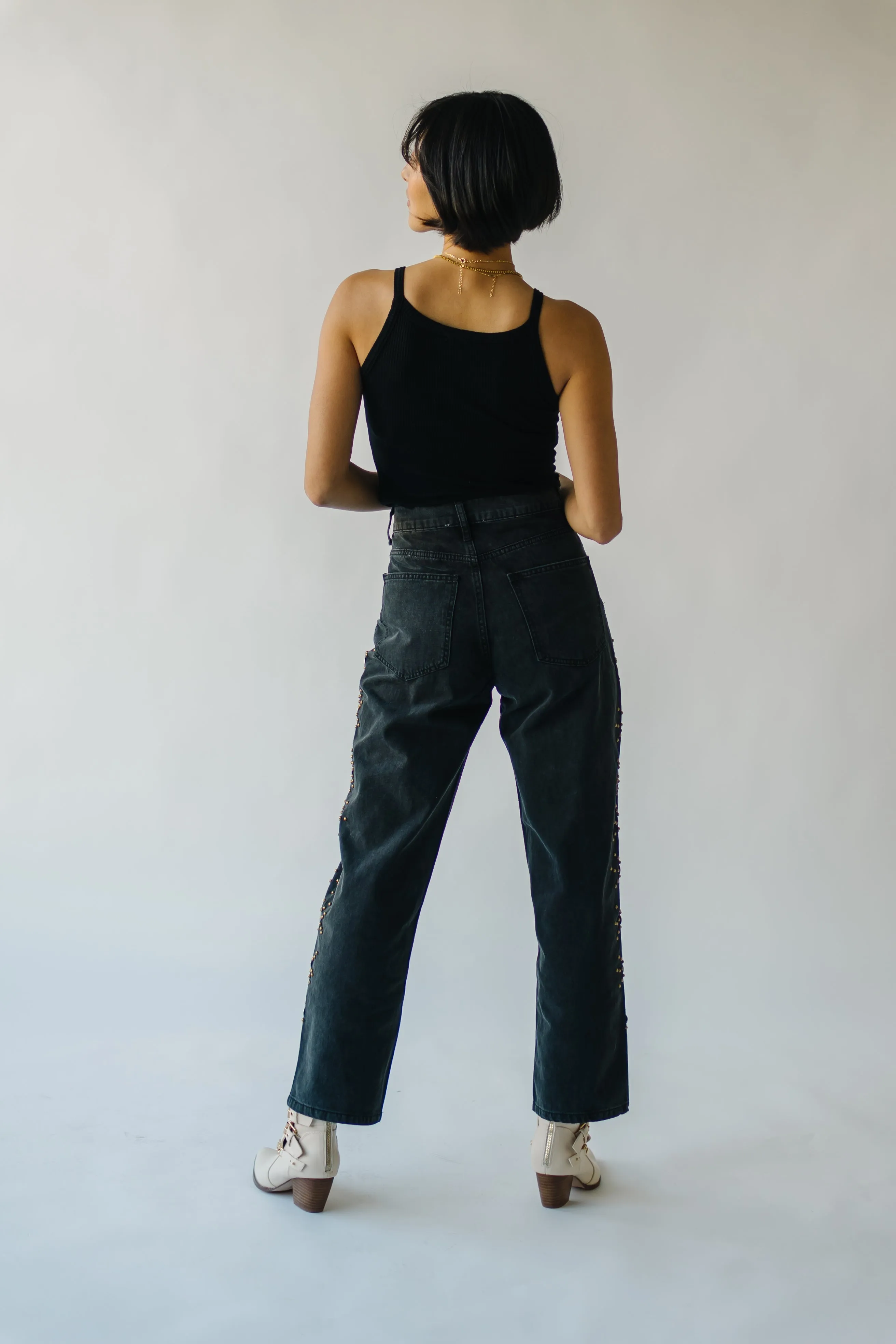 The Farrens Stud Detail Pant in Black