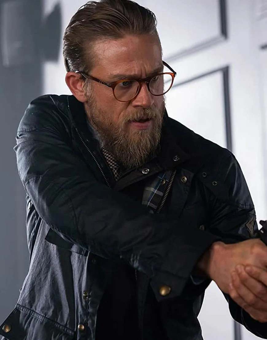 The Gentlemen Charlie Hunnam Jacket | Ray Black Cotton Jacket |40%Off