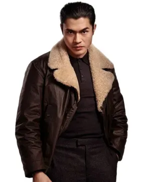 The Gentlemen Henry Golding Leather Jacket | Dry Eye Brown Jacket