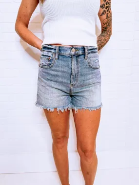 The Knockout High Rise A-Line Denim Short