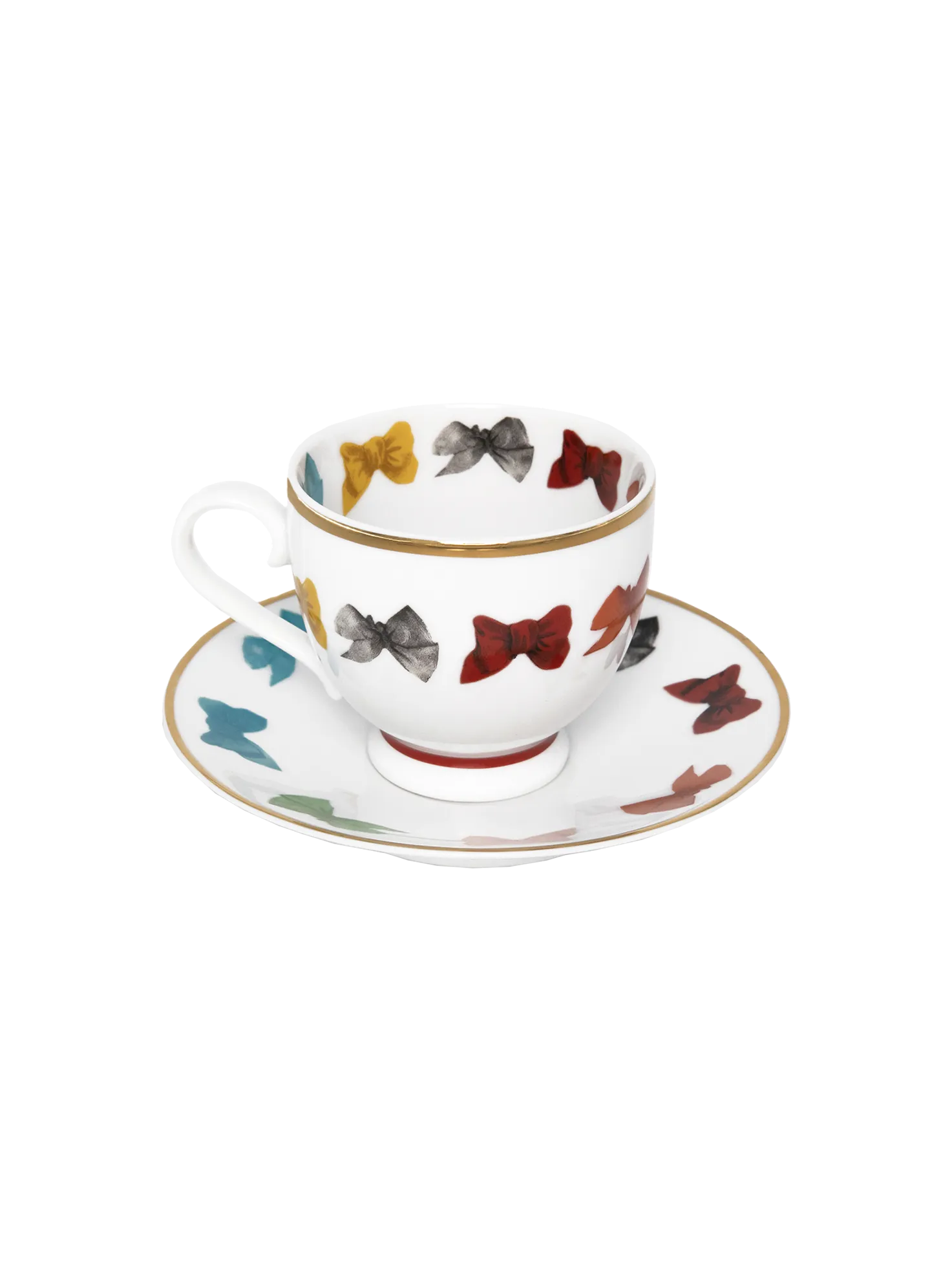 The Tea Cup and Saucer, Set of 2 - Everything Rainbow / Porcelain