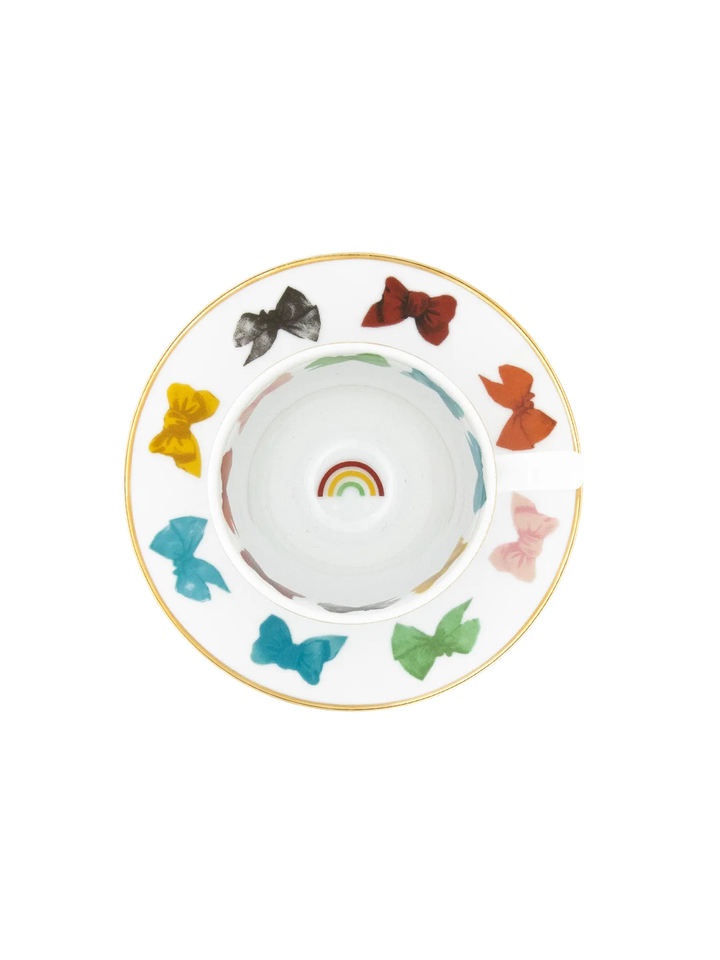 The Tea Cup and Saucer, Set of 2 - Everything Rainbow / Porcelain