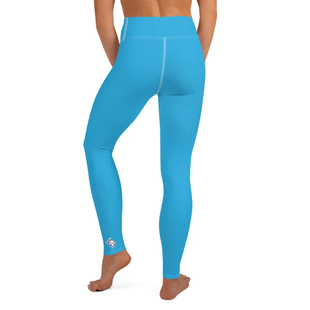 Urban Chic: Women's Solid Color Yoga Pants Leggings - Cyan