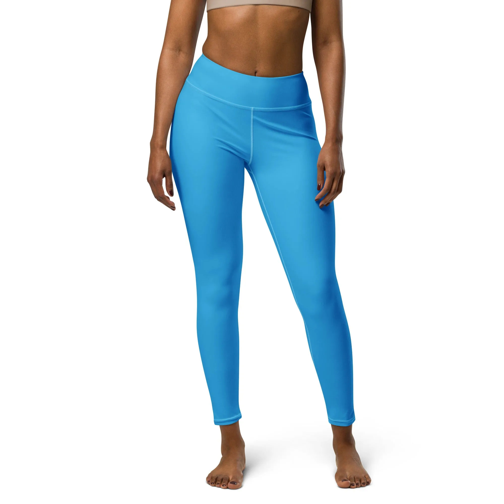 Urban Chic: Women's Solid Color Yoga Pants Leggings - Cyan