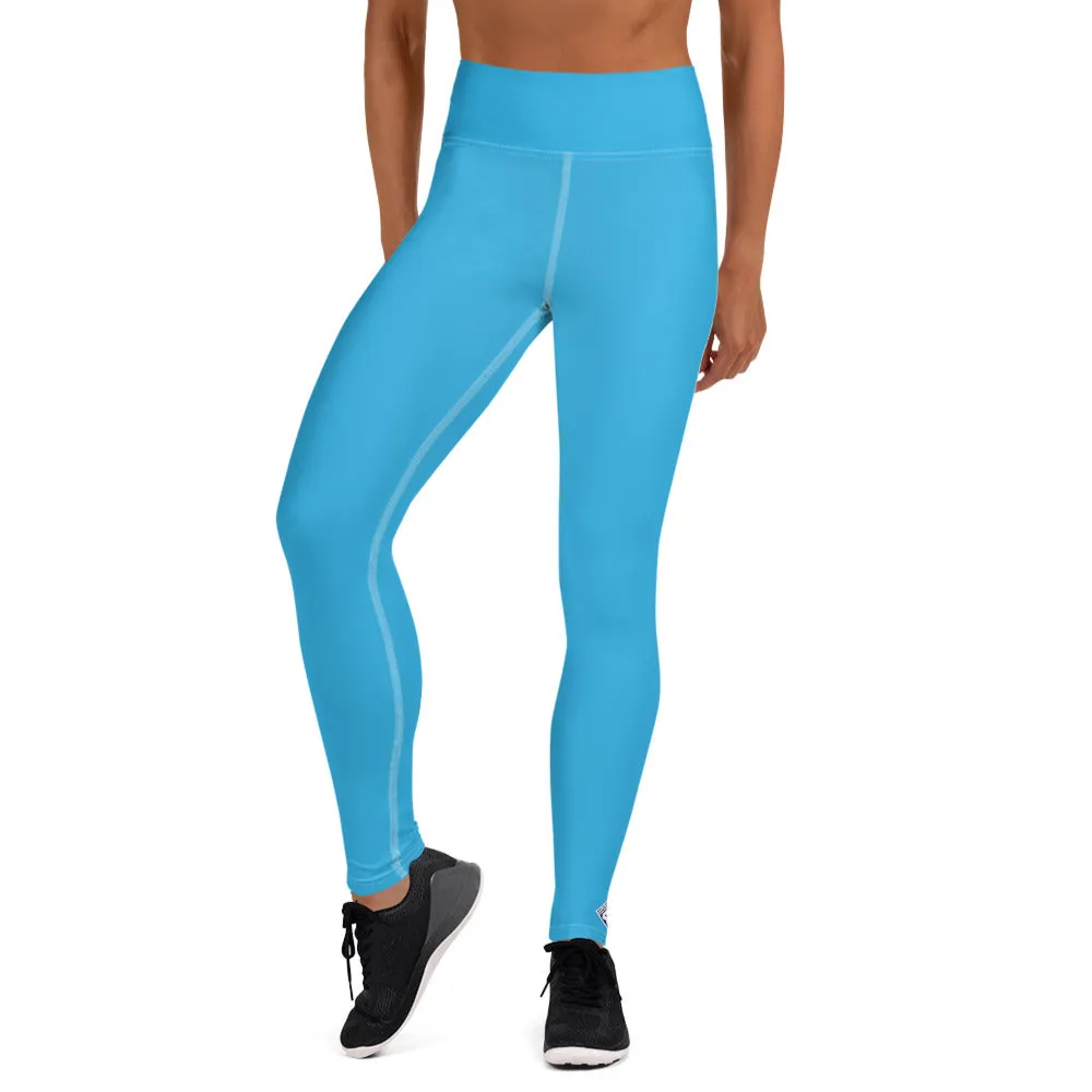 Urban Chic: Women's Solid Color Yoga Pants Leggings - Cyan