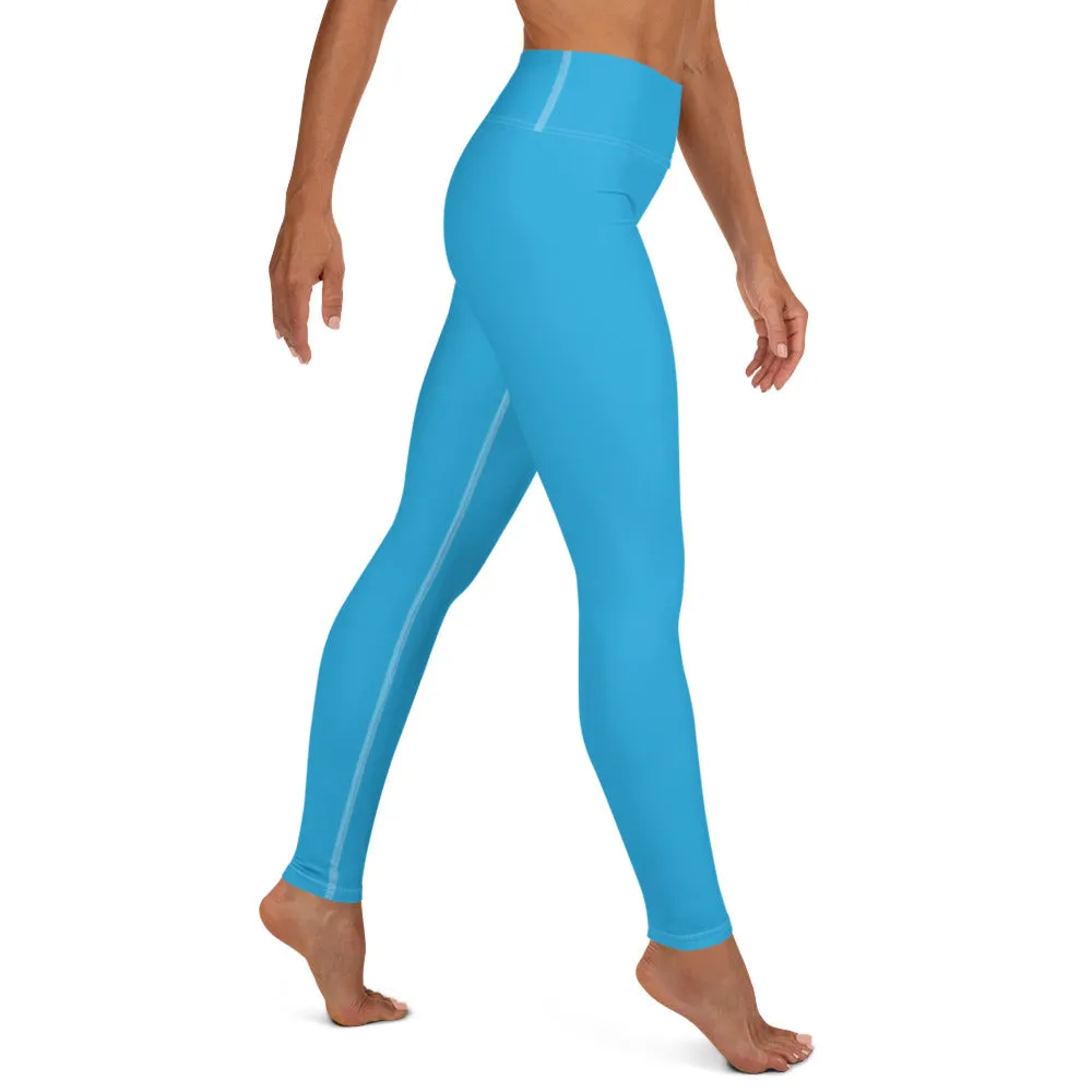 Urban Chic: Women's Solid Color Yoga Pants Leggings - Cyan