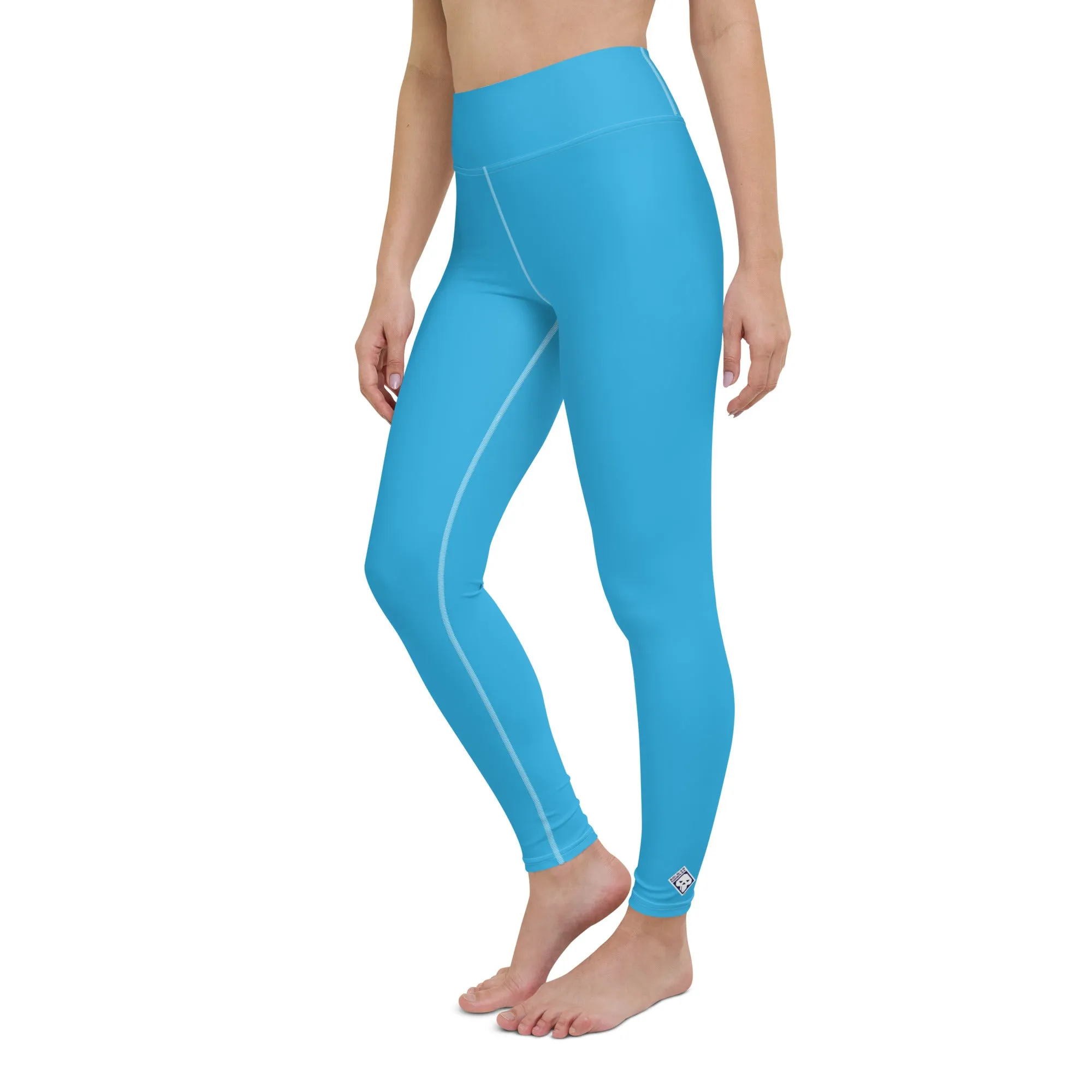 Urban Chic: Women's Solid Color Yoga Pants Leggings - Cyan