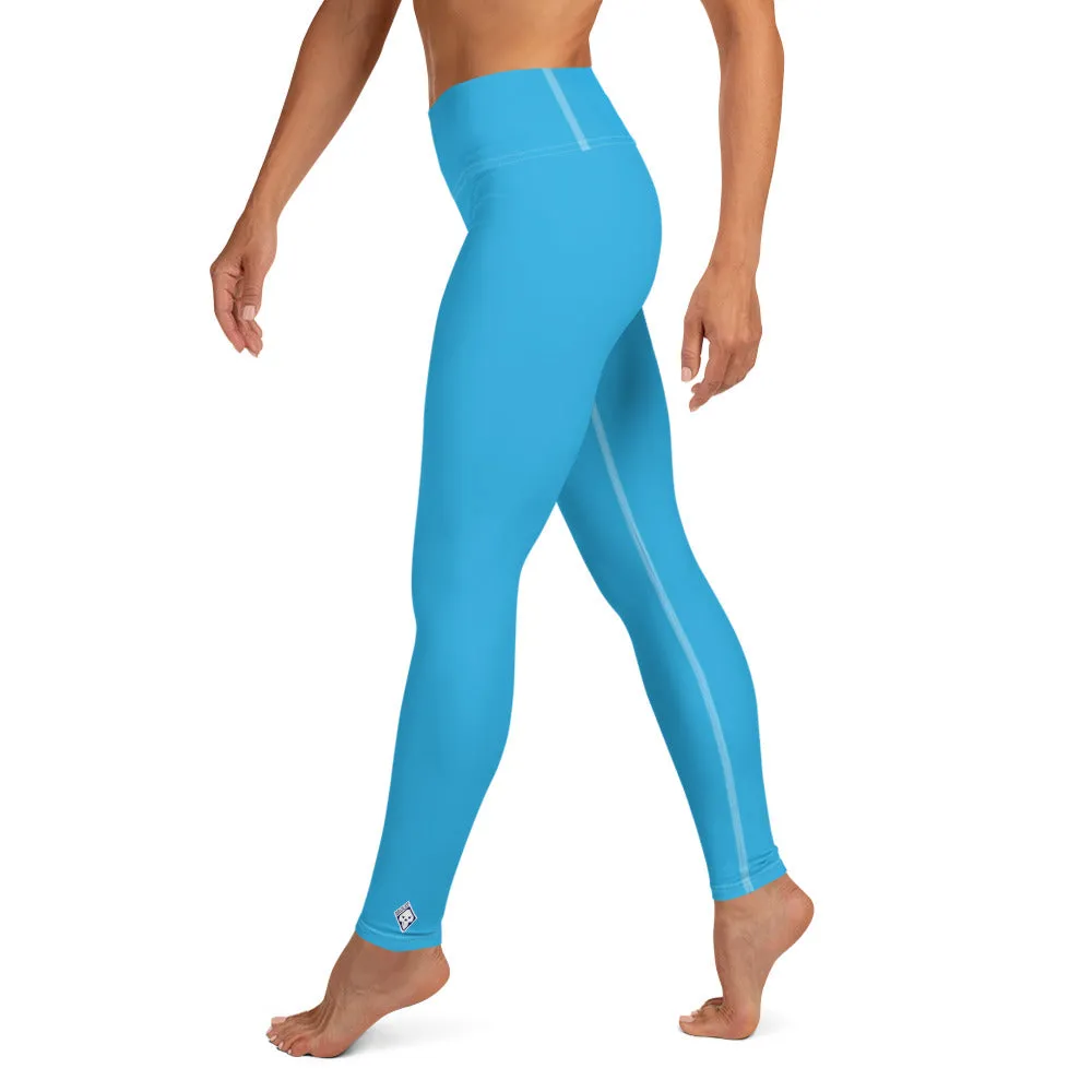 Urban Chic: Women's Solid Color Yoga Pants Leggings - Cyan