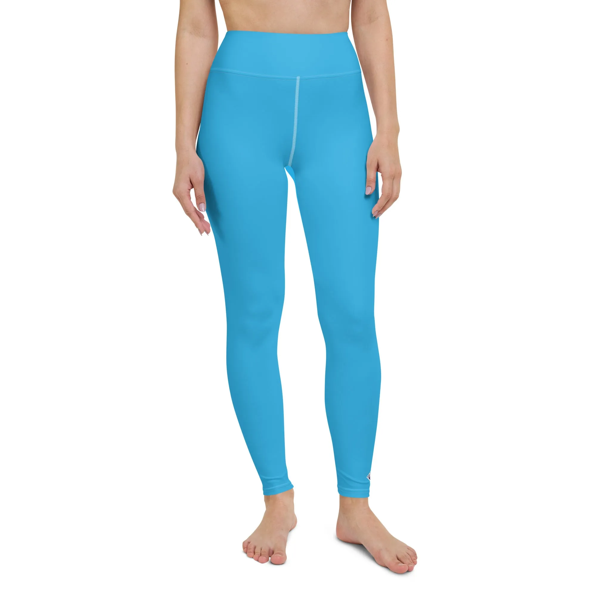 Urban Chic: Women's Solid Color Yoga Pants Leggings - Cyan