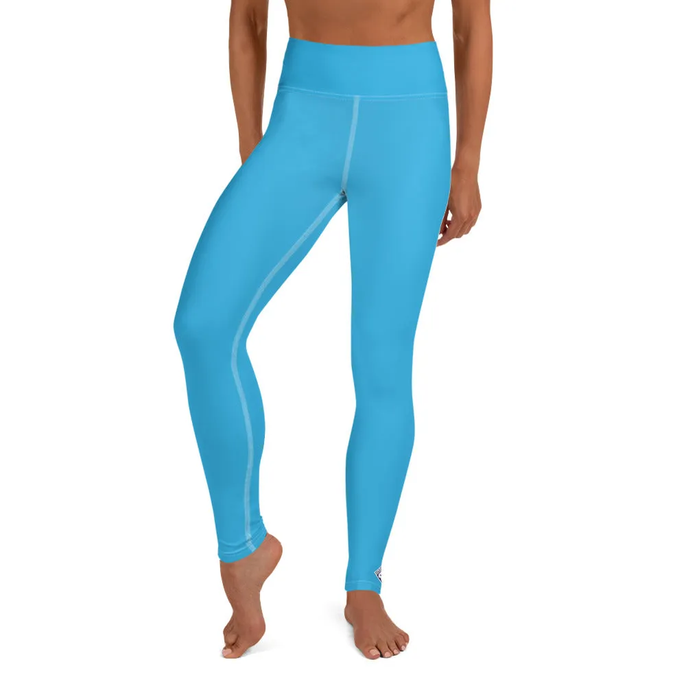 Urban Chic: Women's Solid Color Yoga Pants Leggings - Cyan