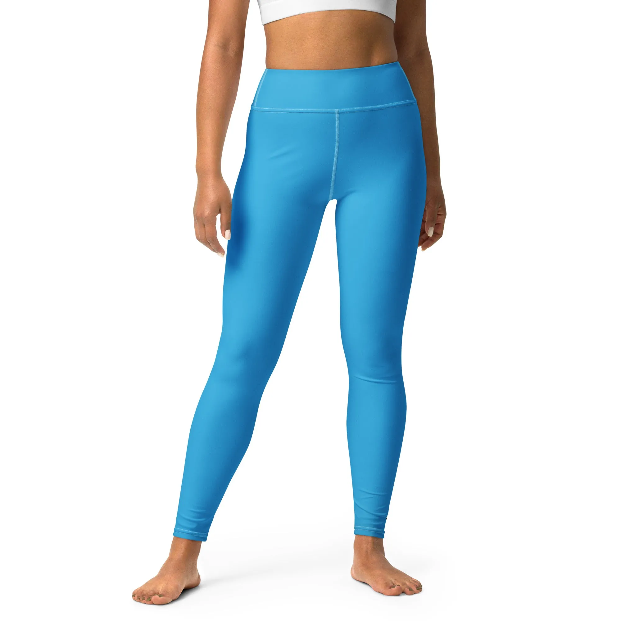 Urban Chic: Women's Solid Color Yoga Pants Leggings - Cyan