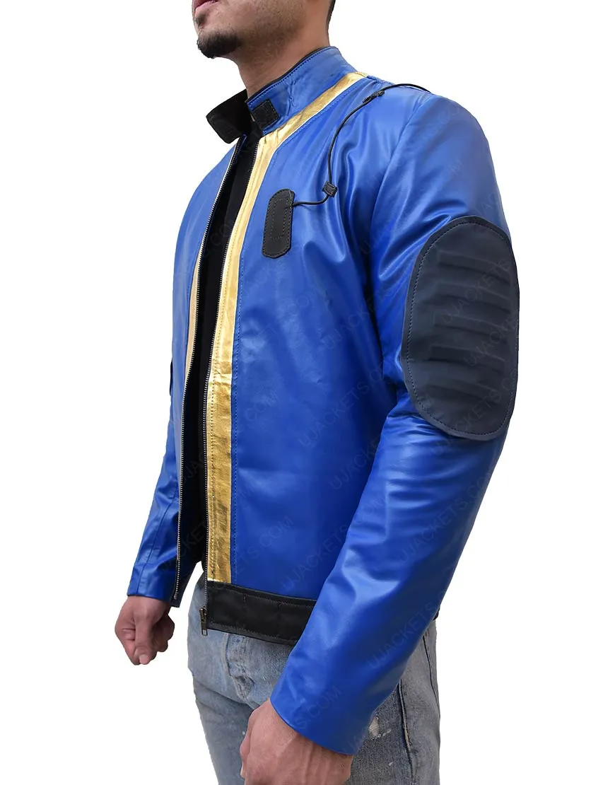 Vault Fallout 76 Leather Jacket - Fallout 76 Blue Leather Jacket