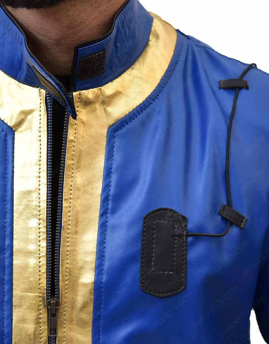 Vault Fallout 76 Leather Jacket - Fallout 76 Blue Leather Jacket