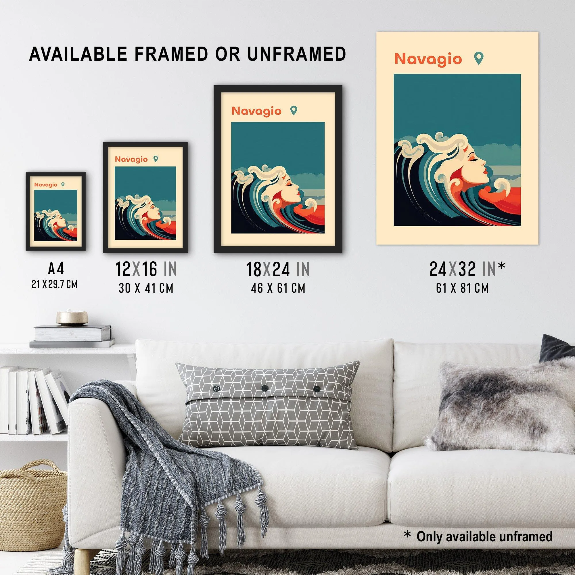 Wall Art & Pictures | Wall Art Print The Seaside Calls Navagio Beach Greece Modern Woman of the Waves Sea Siren Ocean Art Fr