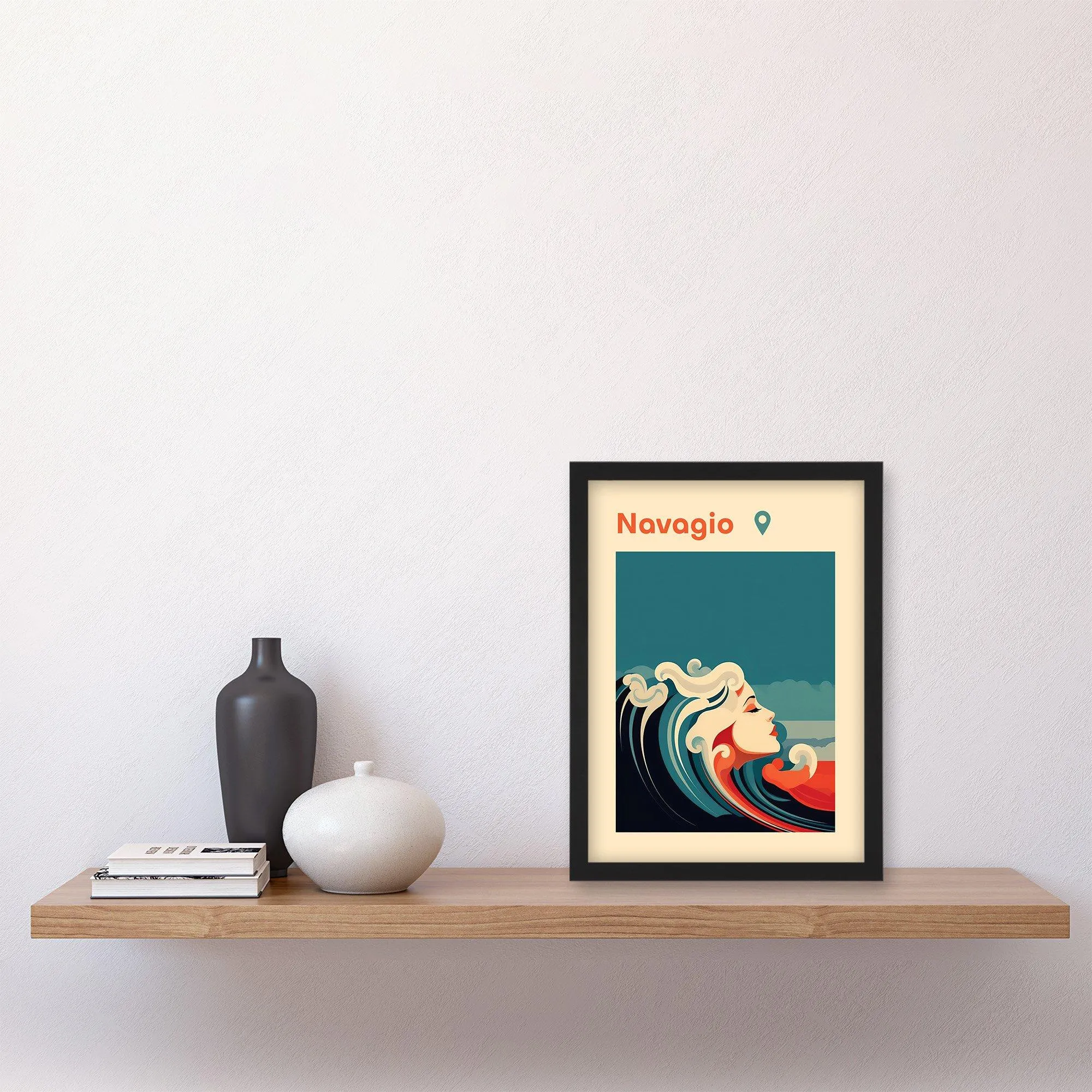 Wall Art & Pictures | Wall Art Print The Seaside Calls Navagio Beach Greece Modern Woman of the Waves Sea Siren Ocean Art Fr