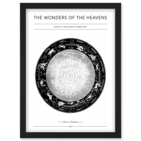 Wall Art & Pictures | Wonders of the Heavens Duncan Bradford Signs of the Zodiac Engraving Antique Telescopic Classic Illust