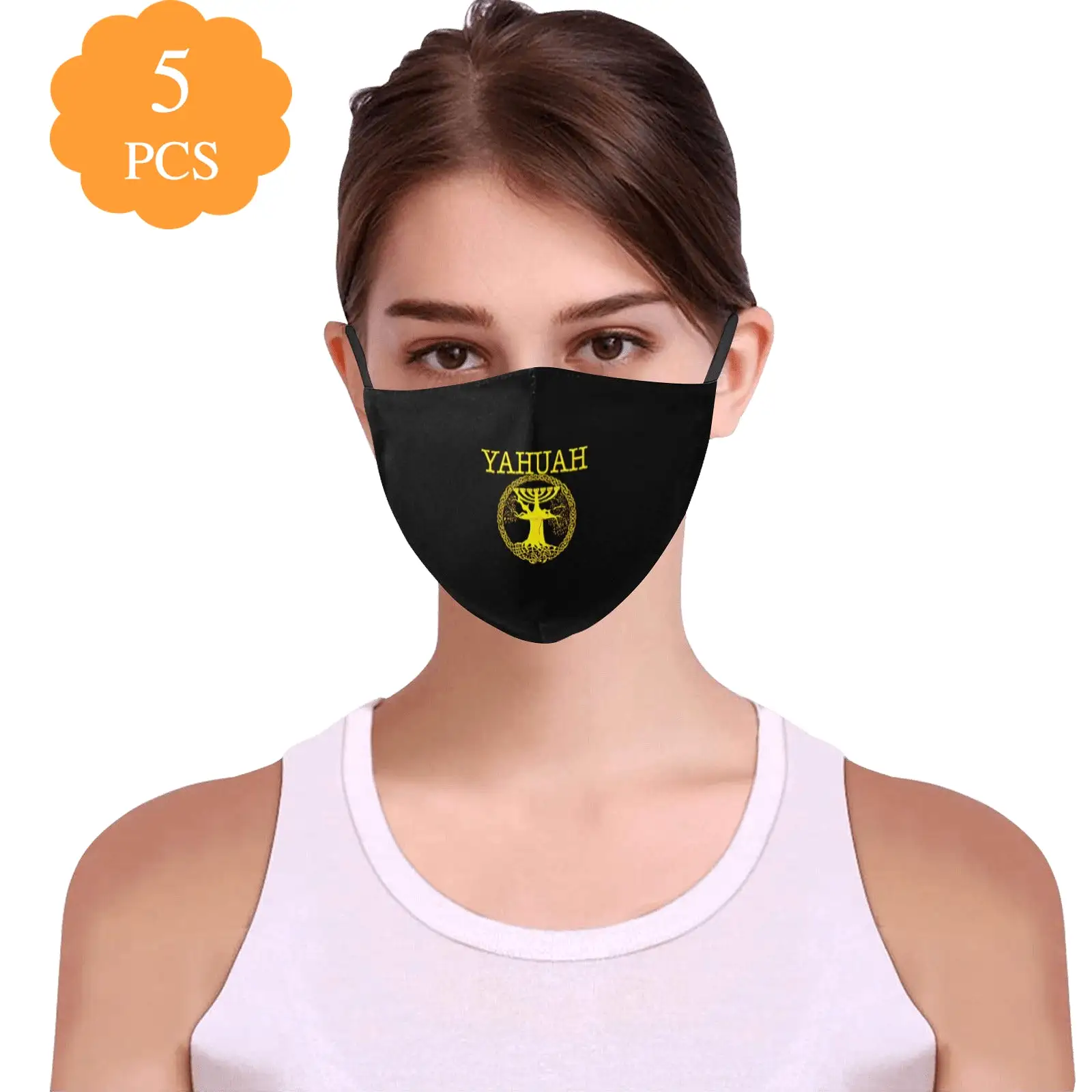 Yahuah-Tree of Life 02-01  Designer Adjustable Face Mask (5 face masks + 10 Filters; 3 sizes)